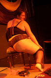 Performers during the Fat-Bottom Revue, a burlesque show featuring fat artists in a mixture of classic stripper-jazz numbers and erotic comedy. The show is produced by Big Moves, a San Francisco Bay Area organization that promotes size diversity in the dance world.   The pro-fat acceptance movement promotes body-acceptance and fitness at any size. It fights to eliminate discrimination based on body size and provide fat people with the tools for self-empowerment