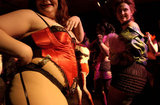 Performers during the Fat-Bottom Revue, a burlesque show featuring fat artists in a mixture of classic stripper-jazz numbers and erotic comedy. The show is produced by Big Moves, a San Francisco Bay Area organization that promotes size diversity in the dance world.   The pro-fat acceptance movement promotes body-acceptance and fitness at any size. It fights to eliminate discrimination based on body size and provide fat people with the tools for self-empowerment