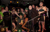 Performers at the end of the Fat-Bottom Revue, a burlesque show featuring fat artists in a mixture of classic stripper-jazz numbers and erotic comedy. The show is produced by Big Moves, a San Francisco Bay Area organization that promotes size diversity in the dance world.   The pro-fat acceptance movement promotes body-acceptance and fitness at any size. It fights to eliminate discrimination based on body size and provide fat people with the tools for self-empowerment